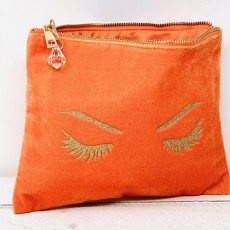 Lashes Tangerine Velvet Make Up Bag